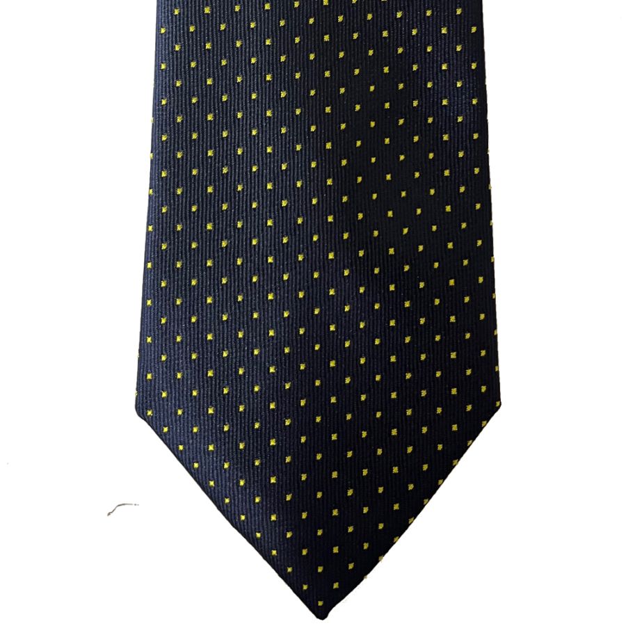 KH01479 Col 6  Polka Dot Tie Navy/Yellow