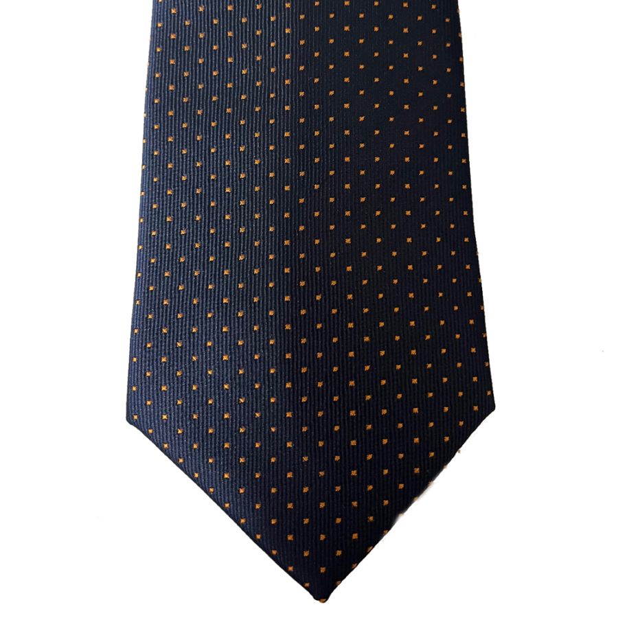 KH01479 Col 8  Polka Dot Tie Navy/Orange