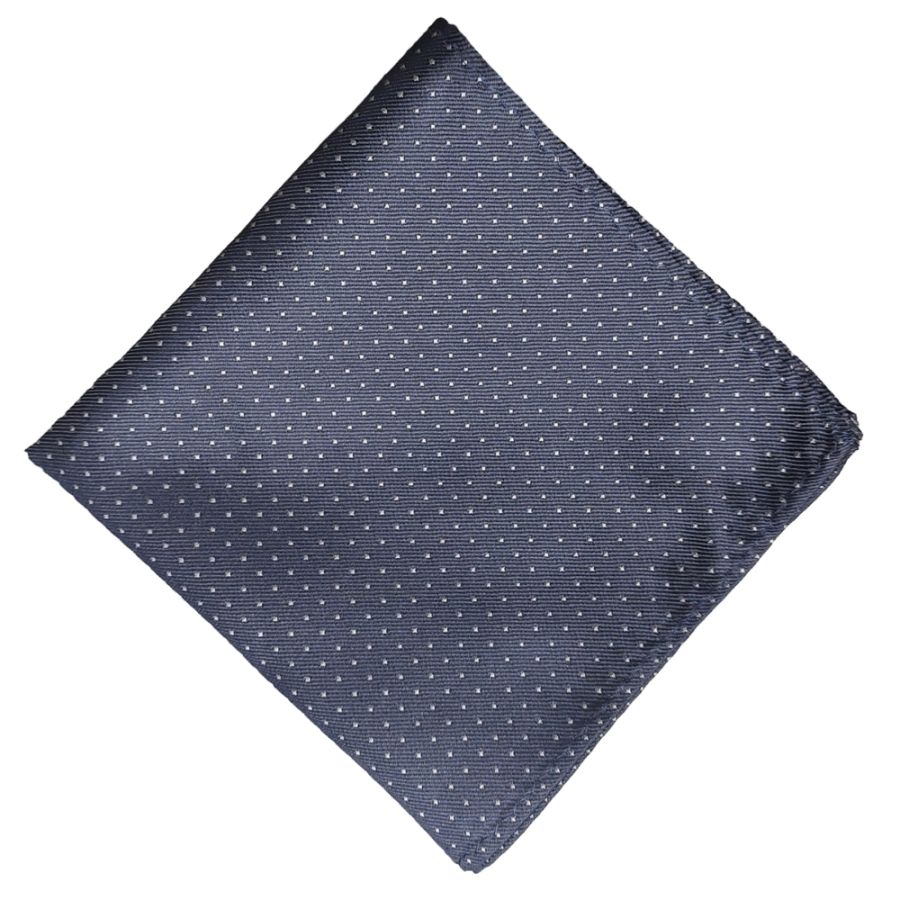KH01479 Col 4 Polyester Pocket Square Navy/Grey