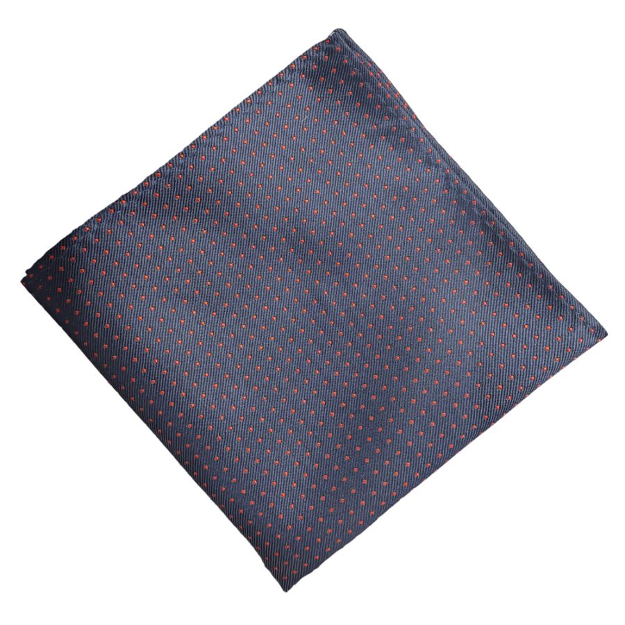 KH01479 Col 3 Polyester Pocket Square Navy/Red