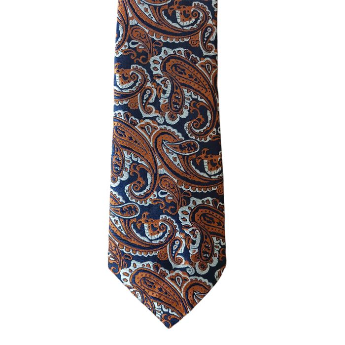 KH10373 Navy/Orange Polyester Tie