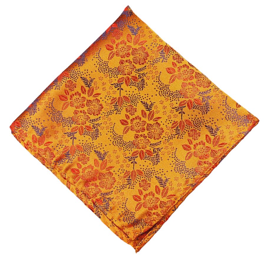 MWY211032 Col B8 Silk Pocket Square (Orange)