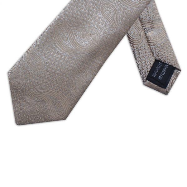 MWY311922 XL Paisley Poly Tie (Beige)
