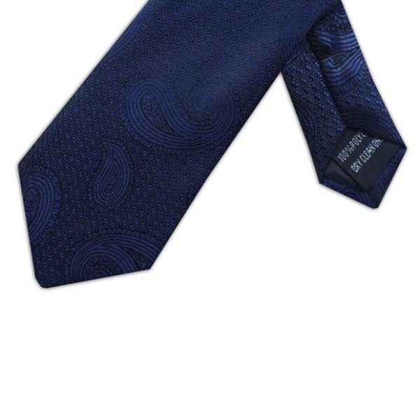 MWY311922 XL Paisley Poly Tie (Navy)