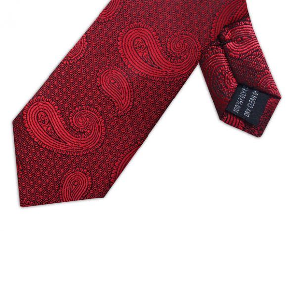 MWY311922 XL Paisley Poly Tie (Red)