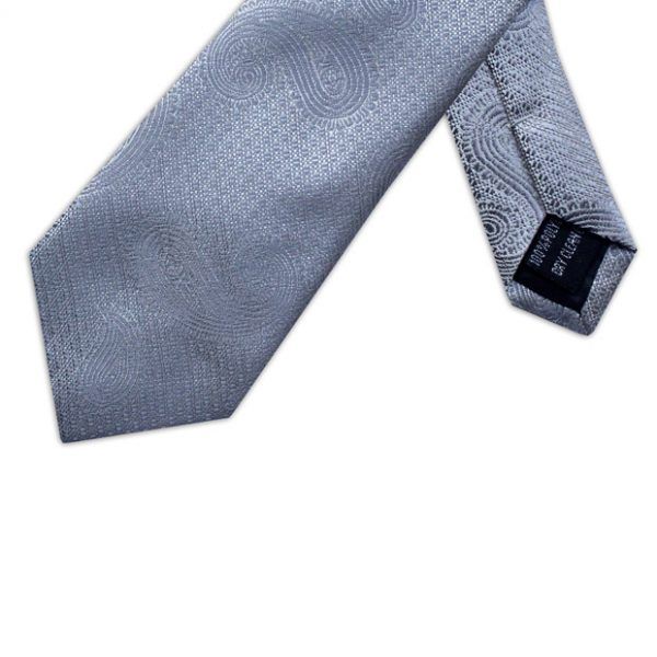 MWY311922 XL Paisley Poly Tie (Silver)