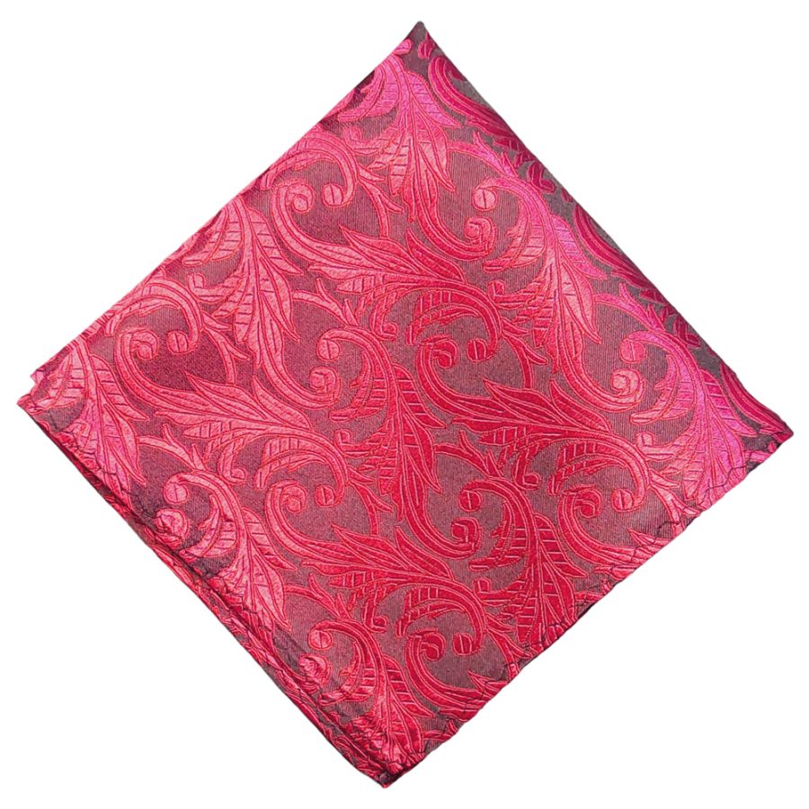 MWY410343 Col 6 Silk Pocket Square (Red)