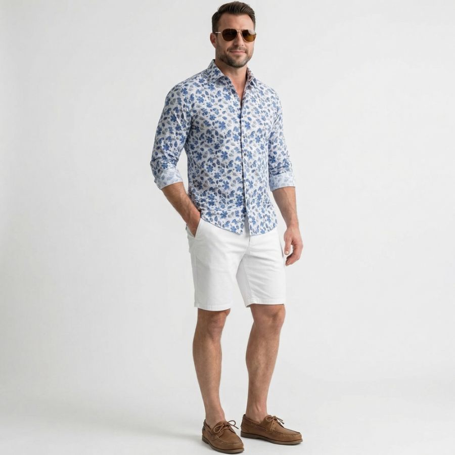 F1567 Meyer Palma Chino Shorts (White)