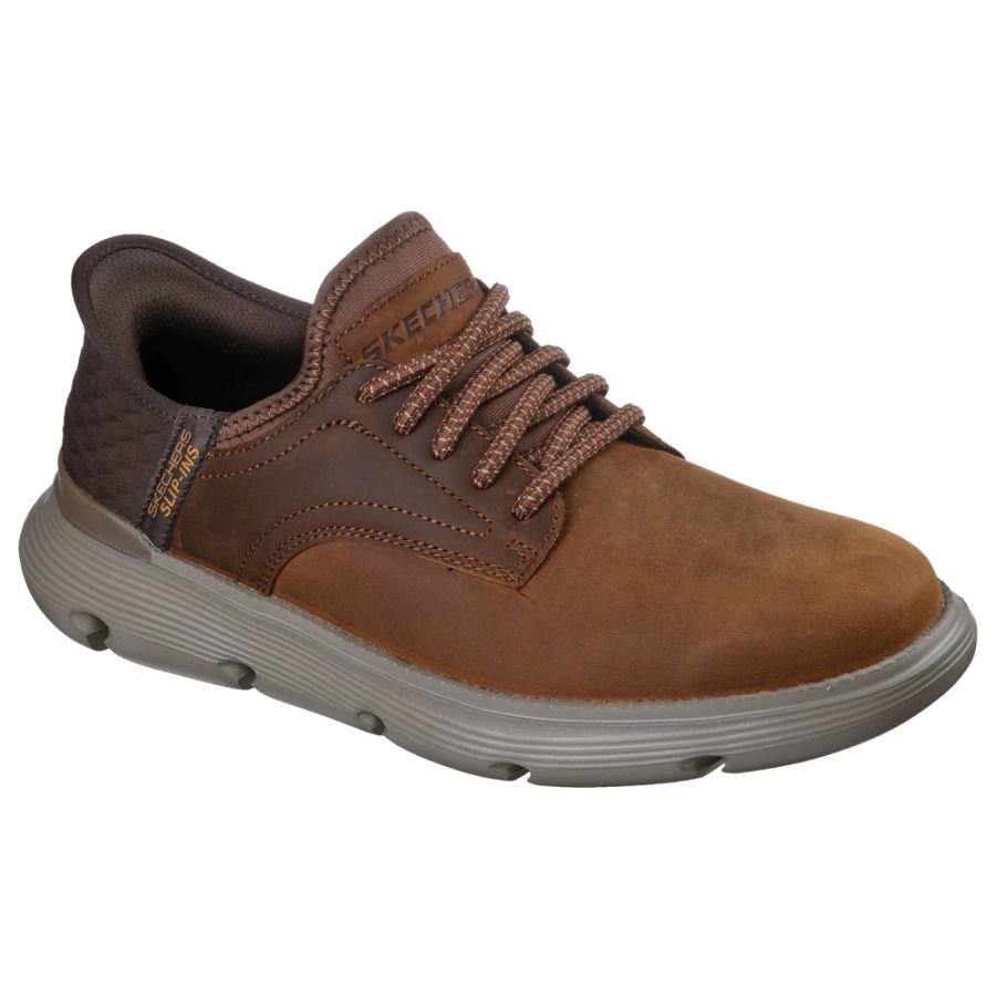 H1928 Skechers Garza Gervin Slip-ins Wide (Dk Brown)