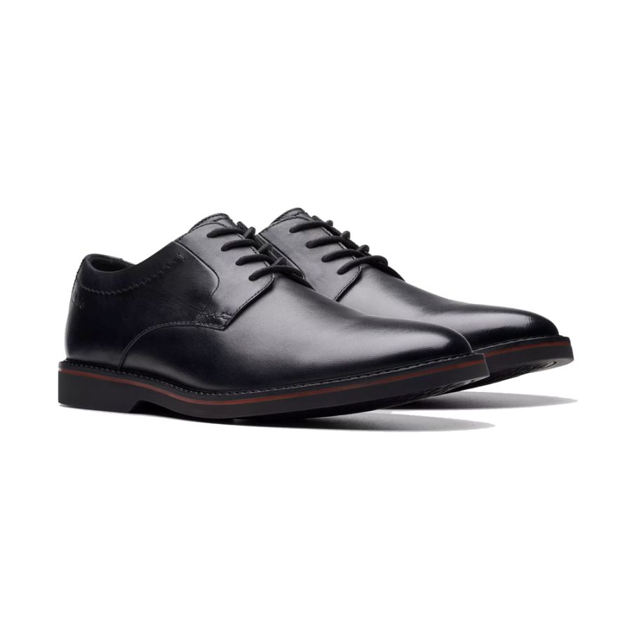 H1961 Clarks Atticus LT Plain Lace up Shoe G Fitting (Black)