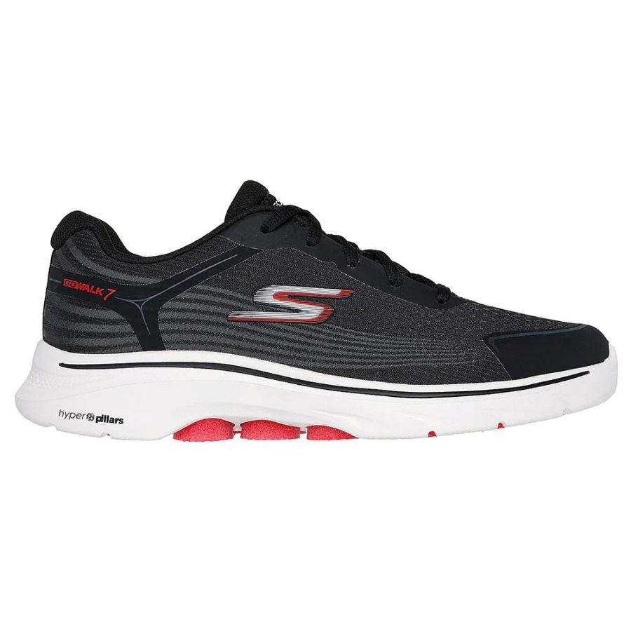 H1932 Skechers GoWalk 7 Alen Trainers (Black/Red)