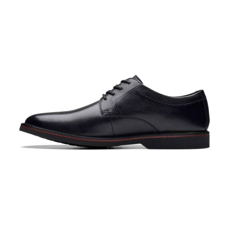 H1961 Clarks Atticus LT Plain Lace up Shoe G Fitting (Black)