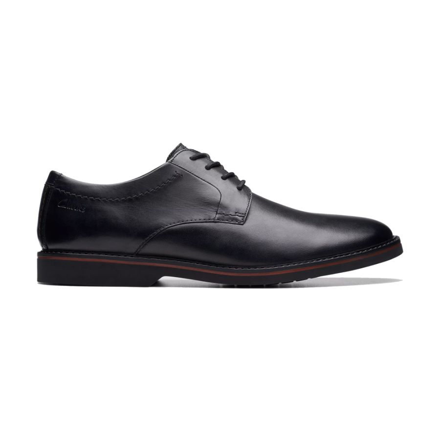 H1961 Clarks Atticus LT Plain Lace up Shoe G Fitting (Black)