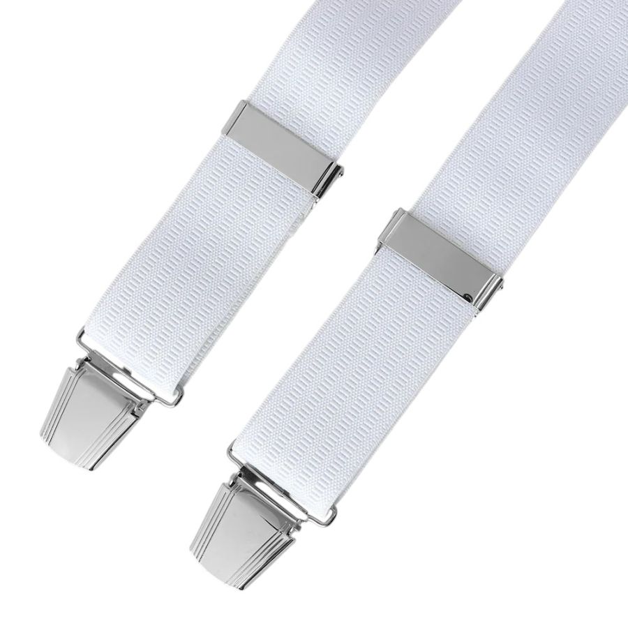 X1020 Wide Plain Braces up to 54" (White)
