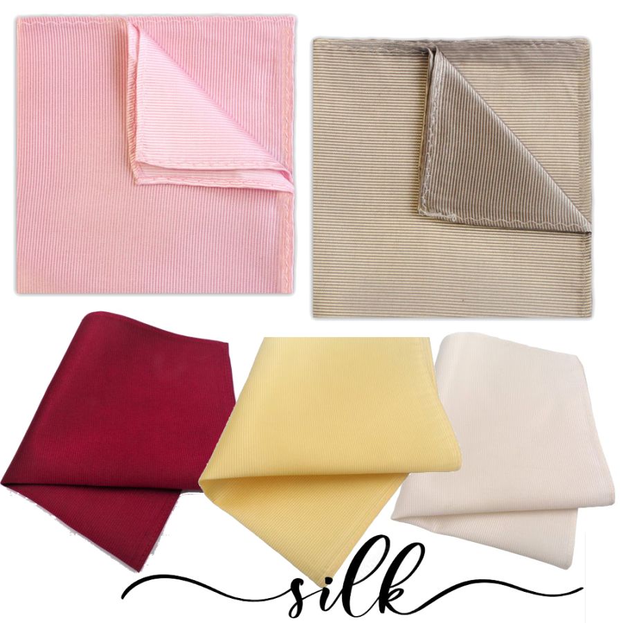 WS0812 Plain Silk Pocket Square (5 Colours)