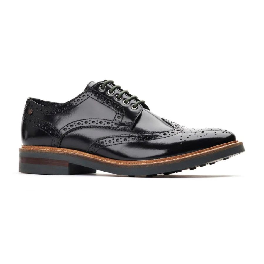 H1939 Base London Woburn Hi Shine Lace Up Shoe (Black)