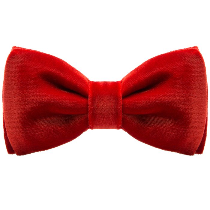 X020 Velvet Bow Tie (Red)
