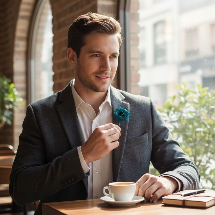 X1002 Dalaco Flower Lapel Pin (Jade)