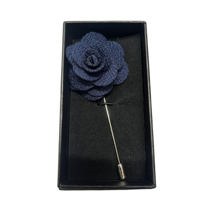 X1002 Dalaco Flower Lapel Pin (Navy)