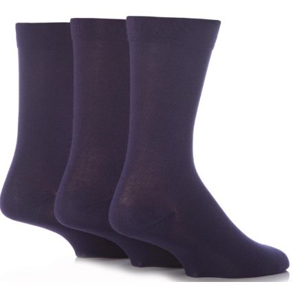 X755 Comfort Cuff Bamboo Plain Socks upto size 14 (Navy)