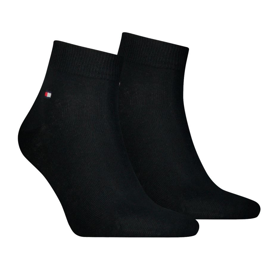 X886 Tommy Hilfiger Quarter Sock (2 Pair Pack, Black)