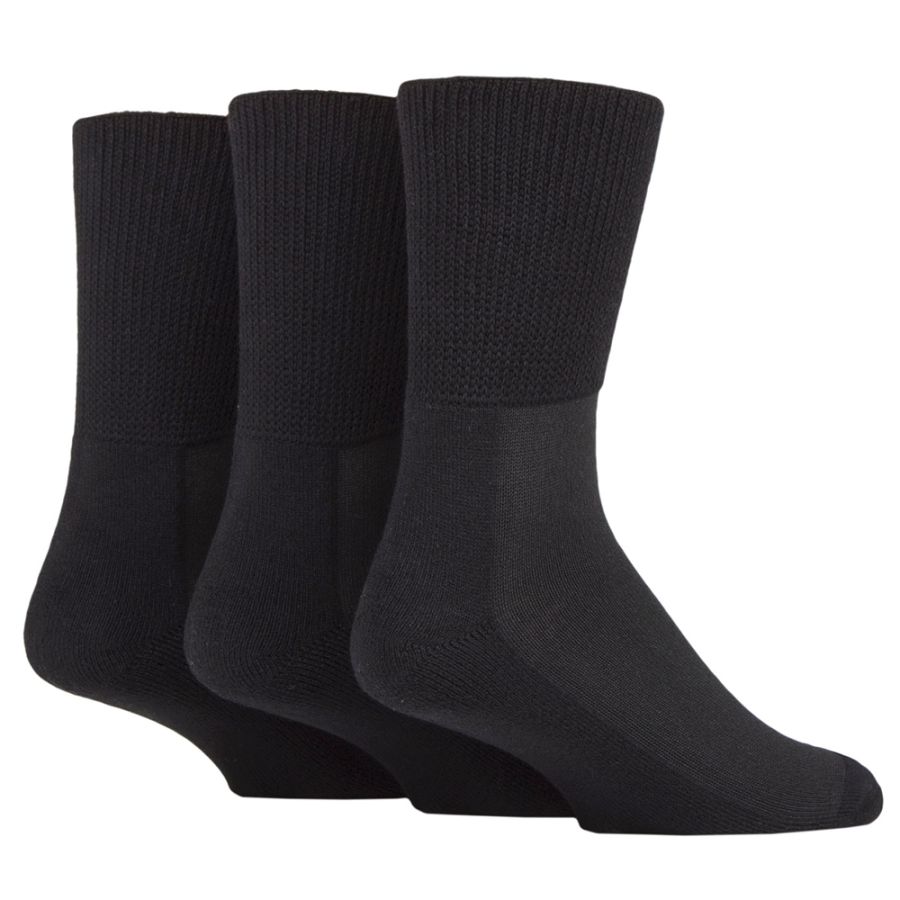 X927 IOMI Triple Pack Bamboo Diabetic Socks (Black)