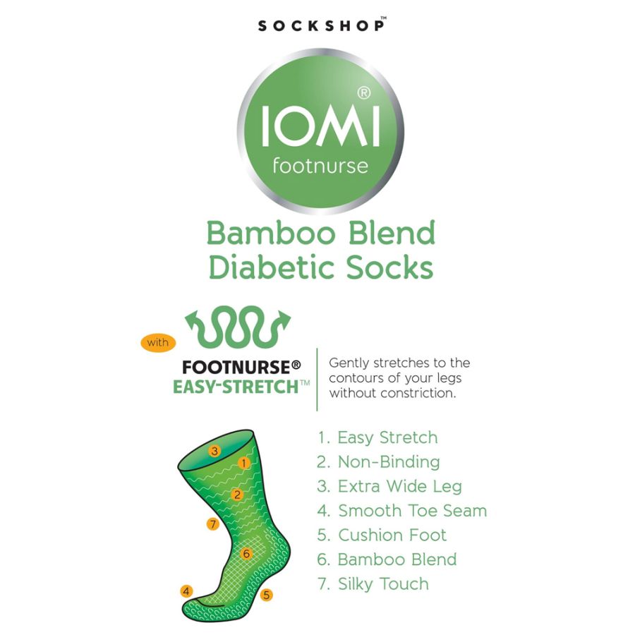 X927 IOMI Triple Pack Bamboo Diabetic Socks (White)