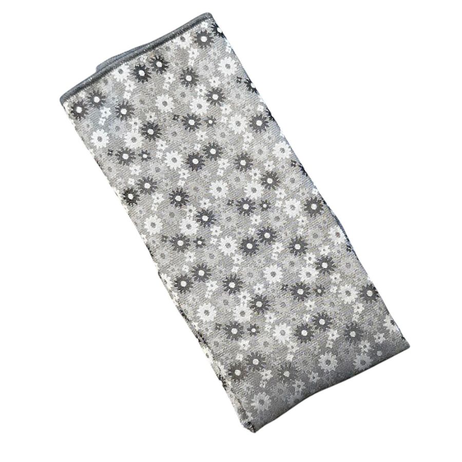 X945 Heirloom Juliette British Handmade Pocket Square (Grey)