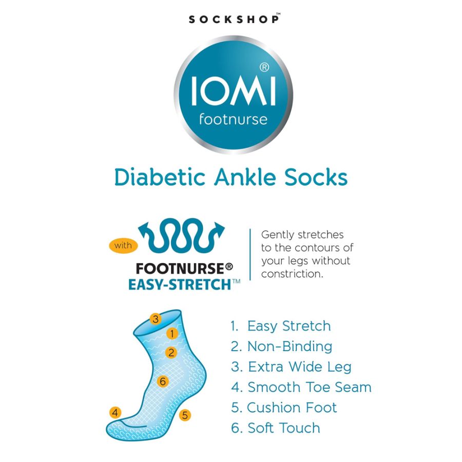 X962 IOMI 3 Pair Diabetic Ankle Socks