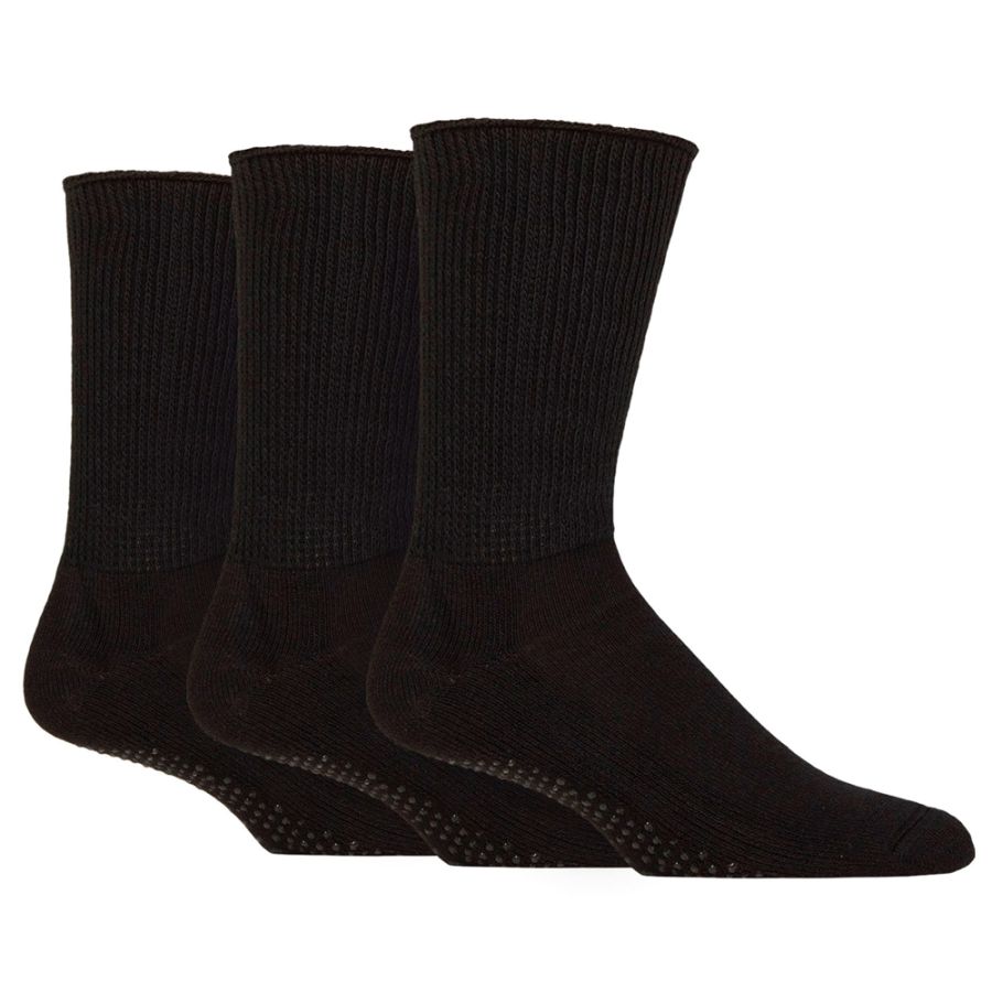 X964 IOMI 3 Pair Diabetic Slipper Socks with Grips