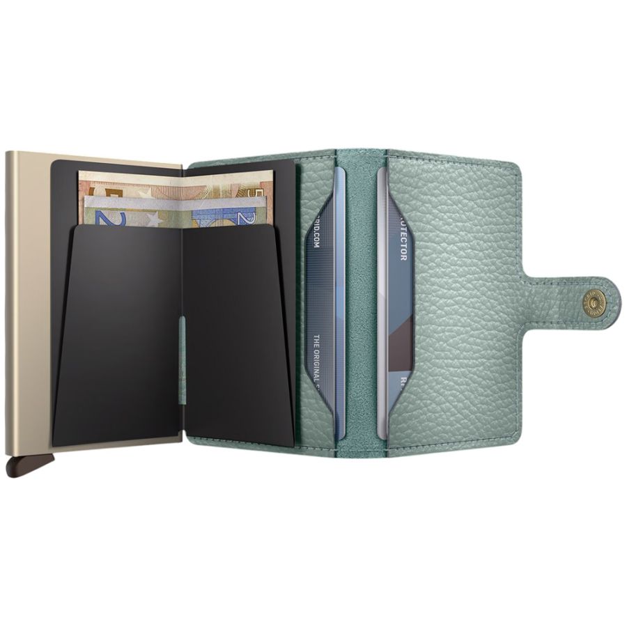 X970 Secrid Mini Leather Wallet RFID Cardprotector (Sea Green)