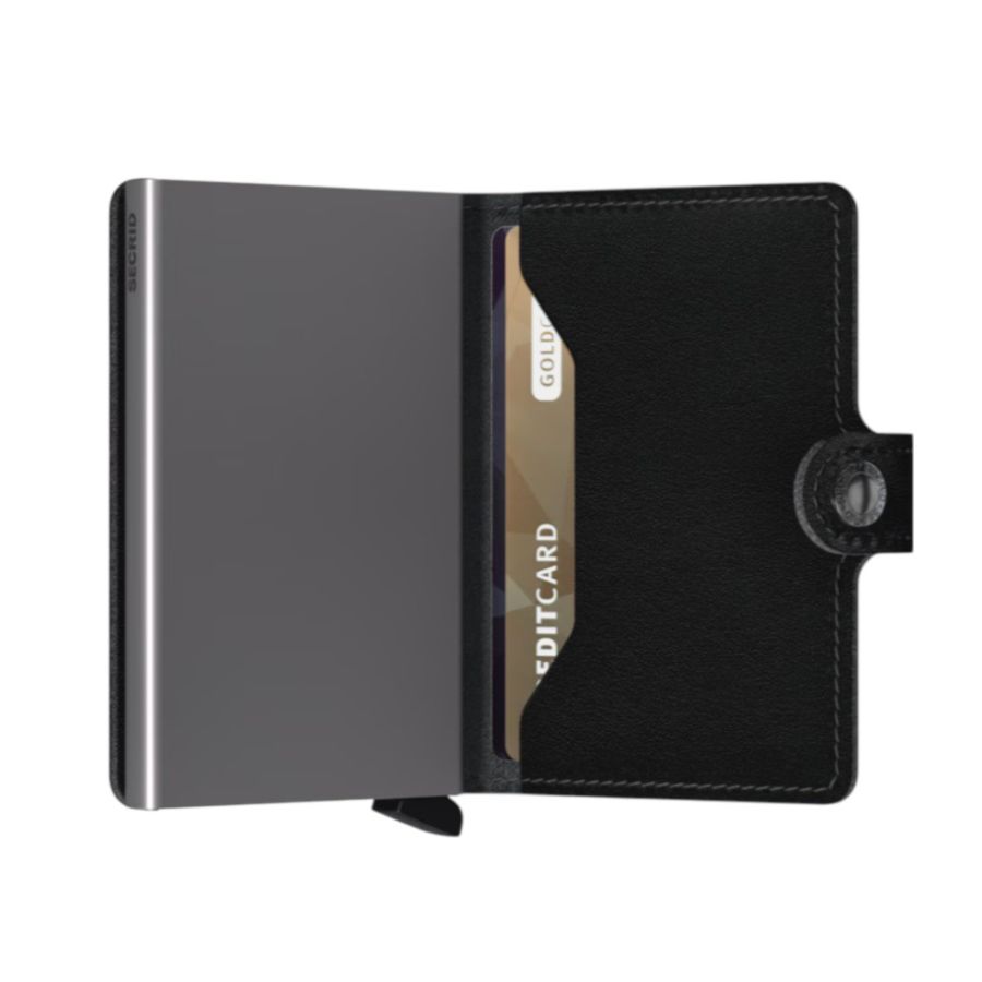 X970 Secrid Mini Leather Wallet RFID Cardprotector (Black)