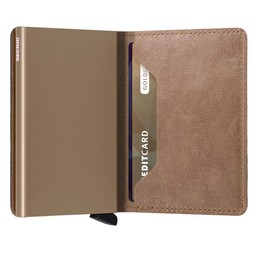 X971 Secrid Slim Leather Wallet RFID Cardprotector (Taupe)