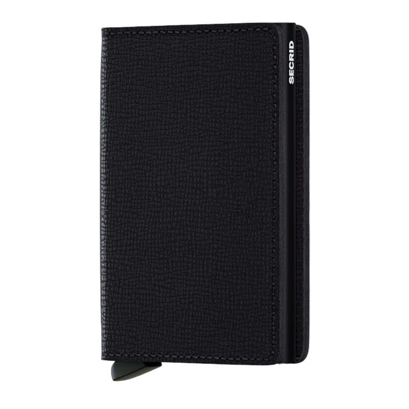 X971 Secrid Slim Leather Wallet RFID Cardprotector (Black Weave)