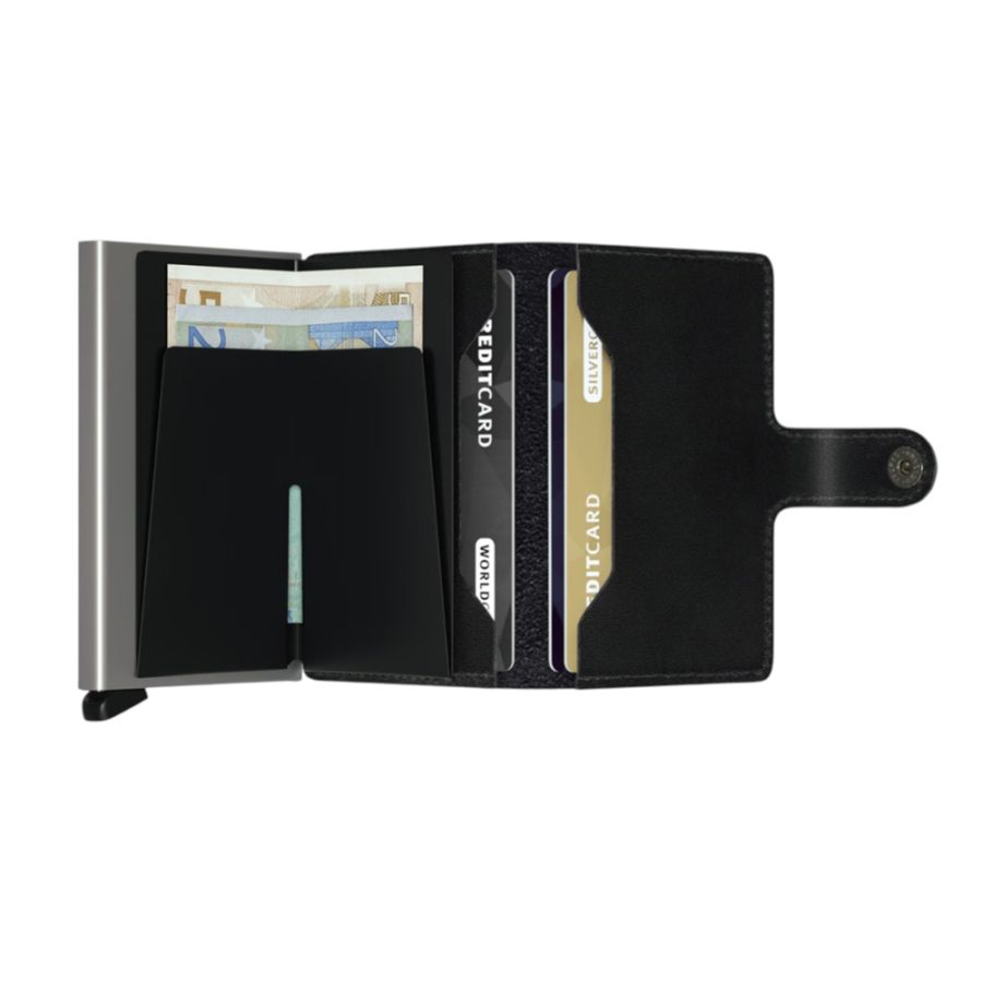 X972 Secrid Mini Leather Wallet RFID Cardprotector (Black)