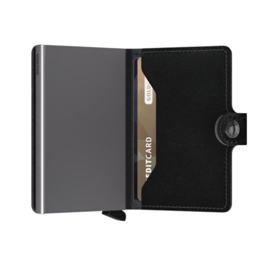 X972 Secrid Mini Leather Wallet RFID Cardprotector (Black)