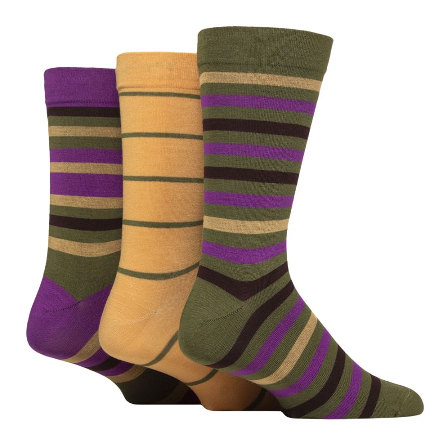 X984 Comfort Cuff Bamboo Striped Socks (Wild Terrain)