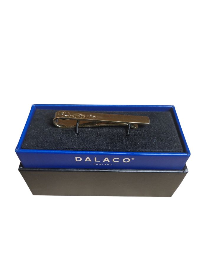 X1009038 Half Engraved Leaf Design Gold Plated Tie Slide