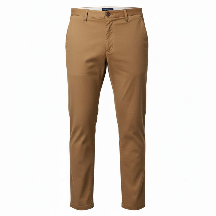 B1014 Ed Baxter Stretch Chino Trousers (Camel)