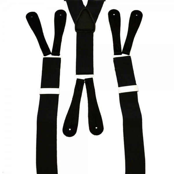 945010 Leather Ended Wide Braces (Black) Up to 54" Chest