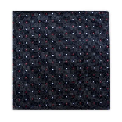 MWY311933 Polka Dot Poly Pocket Square (Black)