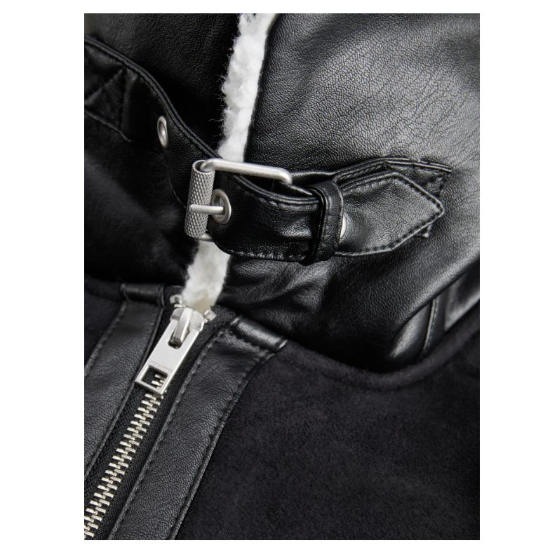 D6802 Jack and Jones Aviator Jacket (Black)