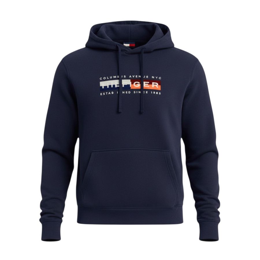 D6849 Tommy Hilfiger Graphic Hoodie (Navy)