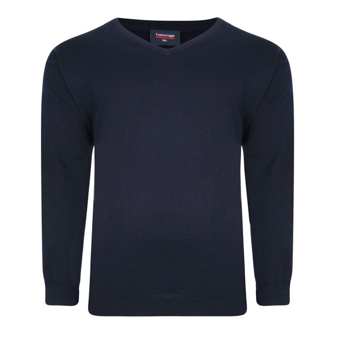 E958XT Tall Fit Espionage V Neck Jumper (Navy)