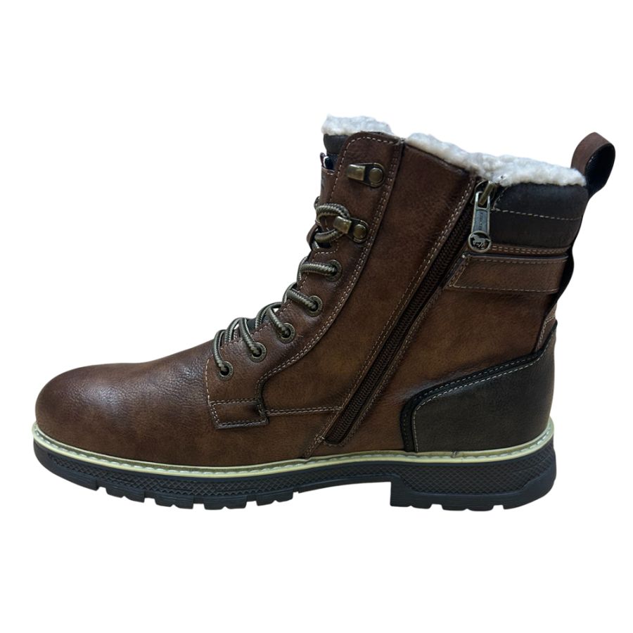 H1966 Mustang Plain lace Up Boot with Buckles (Brown)