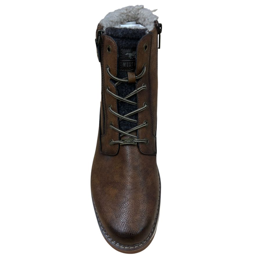 H1965 Mustang Plain Lace Up Boot (Brown)