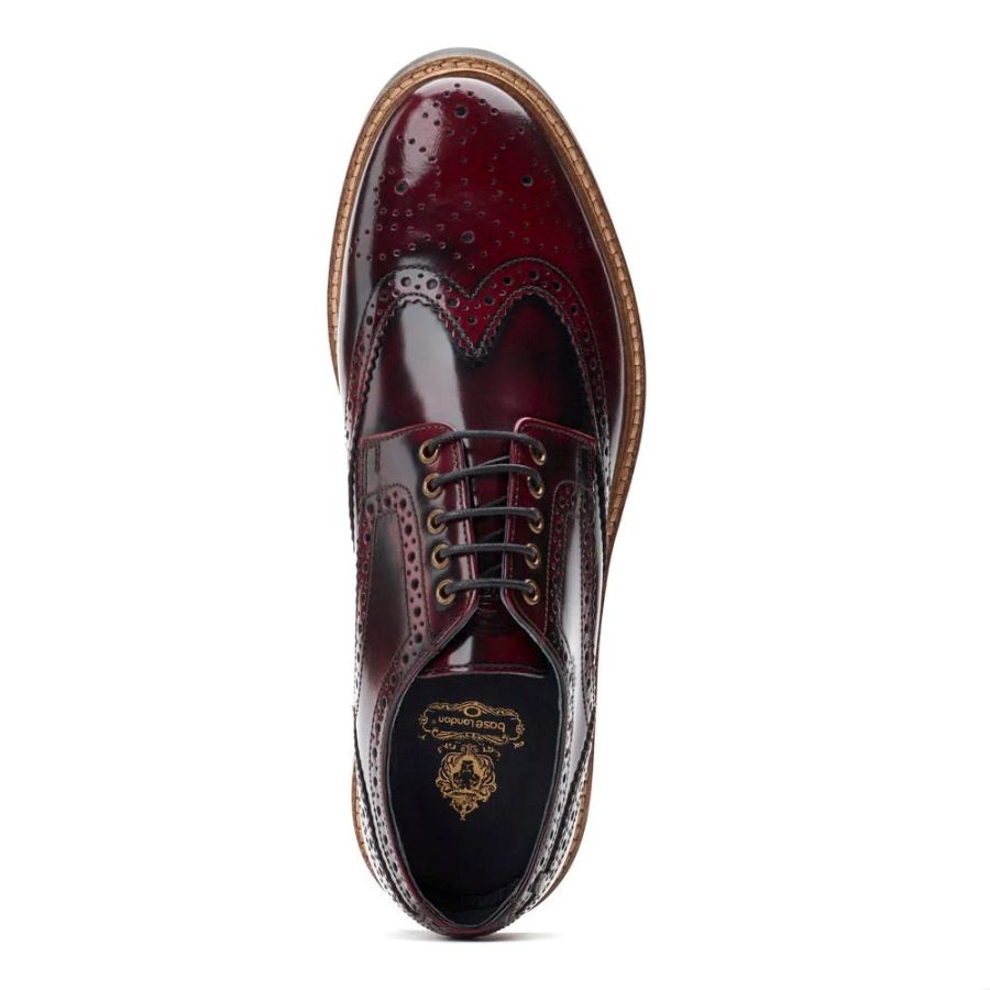 H1939 Base London Woburn Hi Shine Lace Up Shoe (Bordo)