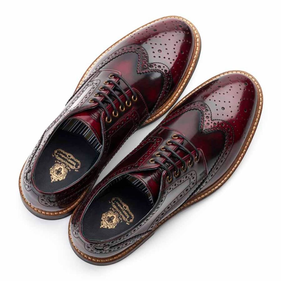H1939 Base London Woburn Hi Shine Lace Up Shoe (Bordo)