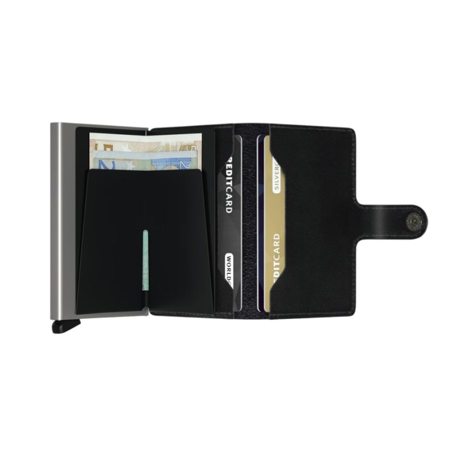 X970 Secrid Mini Leather Wallet RFID Cardprotector (Black)