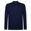 A12072XT Tall Fit Ed Baxter Long Sleeve Polo Shirt (Navy)